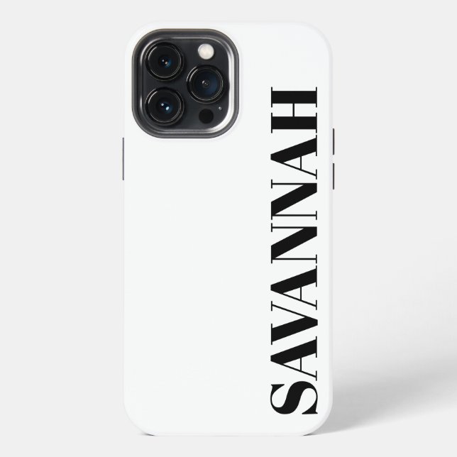 Classic white personalized name simple  iPhone case (Back)