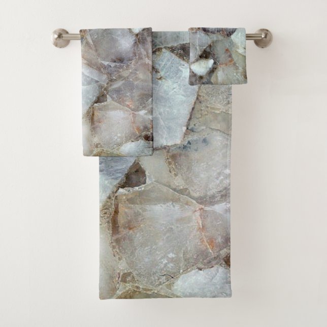 Classic White Quartz  Bath Towel Set (Insitu)