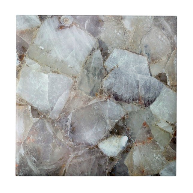 Classic White Quartz Print Backsplash Tile (Front)