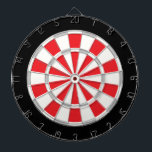 Classic White, Silver, Red, And Black Dartboard<br><div class="desc">Classic White,  Silver,  Red,  And Black Coloured Dart Board Game Including 6 Brass Darts</div>