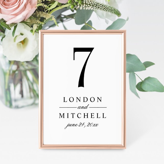 Classic White Wedding Table Number Card (Creator Uploaded)