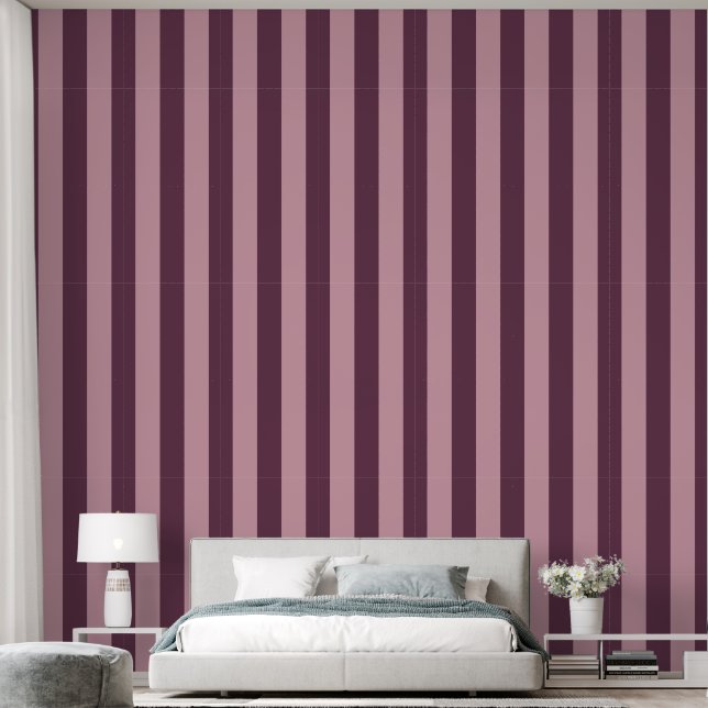 Classic Wide Cabana Vertical Stripe Pattern Wallpaper (Bedroom)