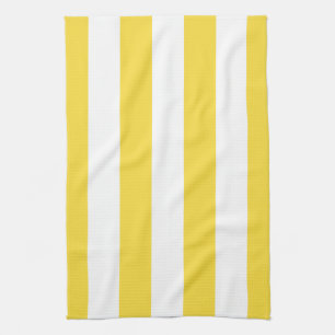 Classic Wide Stripes, Lemon Yellow and White Kitchen Towel