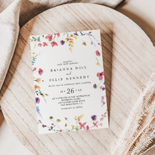 Classic Wild Colourful Floral Casual Wedding Invitation