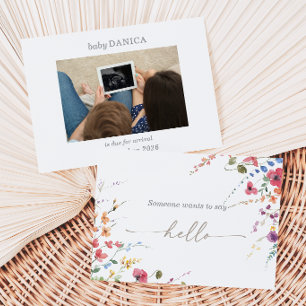 Classic Wild Colourful Floral Pregnancy Card