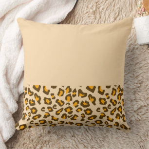 Classic Wild Leopard Print Pattern Throw Pillow