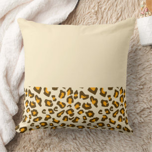 Classic Wild Leopard Print Pattern Throw Pillow