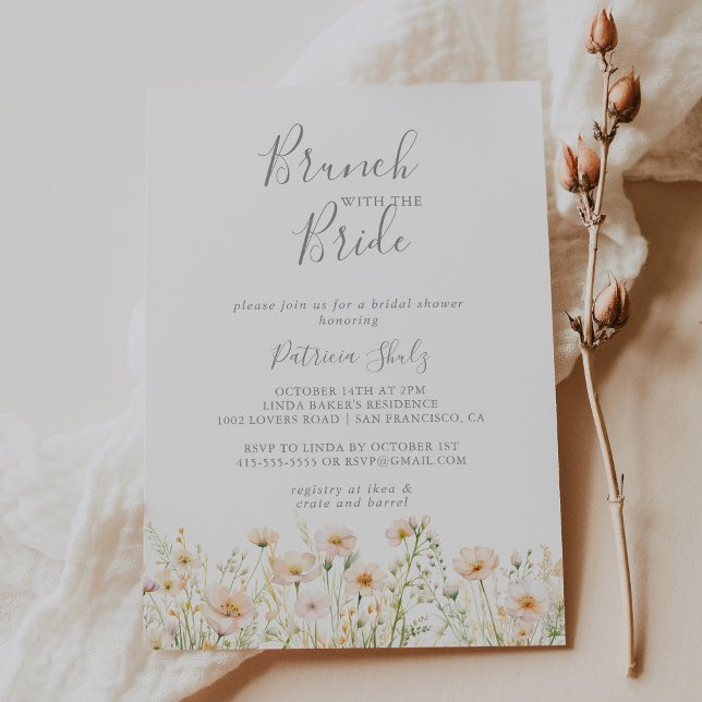 Classic Wildflower Brunch with the Bride Shower Invitation (Creator Uploaded)