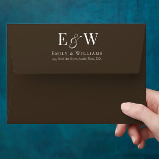 Classic Wildflower Rose Floral Wedding Envelope