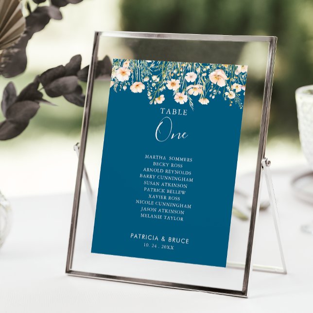 Classic Wildflower Table Number 1 Seating Chart (Creator Uploaded)