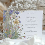 Classic Wildflowers Elegant Pastel Wedding Invite<br><div class="desc">This elegant wedding invitation features a classic wildflower design, perfect for a romantic garden, rustic, or bohemian-themed wedding. The front of the invitation showcases a beautifully detailed arrangement of wildflowers in soft pastel hues, including shades of lavender, peach, yellow, and cream. The delicate watercolor style brings the florals to life,...</div>