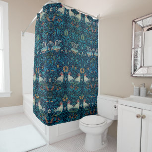 Classic William Morris strawberry Retro Navy blue