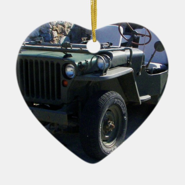 Classic Willy's Jeep. Ceramic Ornament (Front)