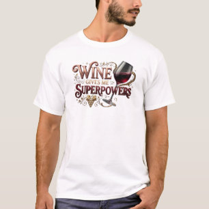 Classic WINE SUPERPOWERS Wearable Art T-Shirt