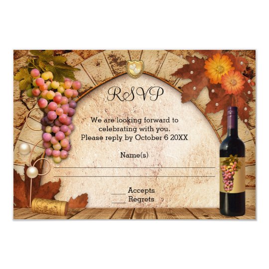 Classic Wine Theme or Vineyard RSVP Invitation