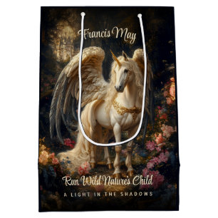 Classic Winged Pegasus Fantasy Forest Unicorn Medium Gift Bag