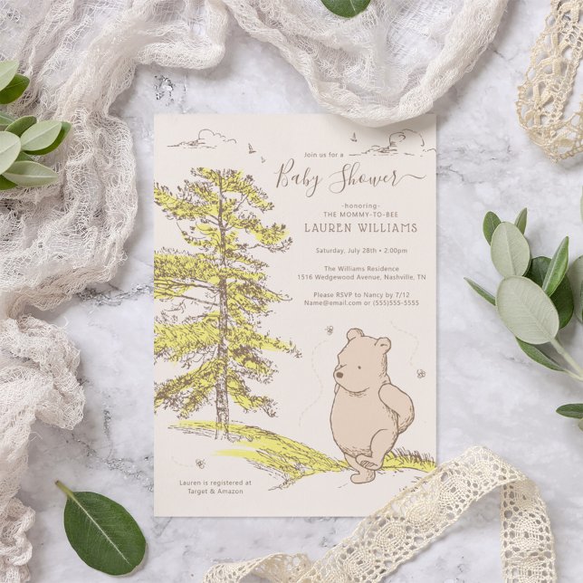 Classic Winnie l'Ooh | Invitation Baby shower (Créateur téléchargé)