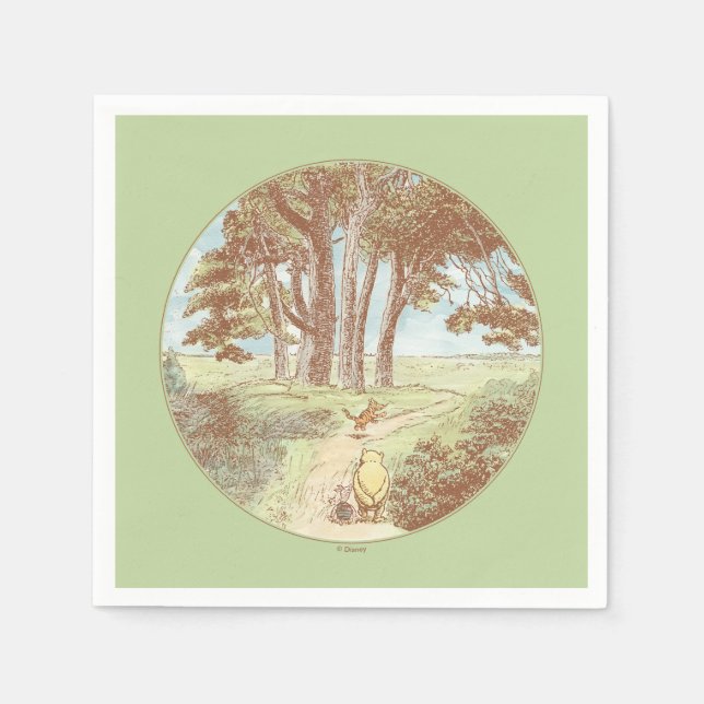 Classic Winnie the Pooh 100 Acre Wood Baby Shower Napkin (Front)