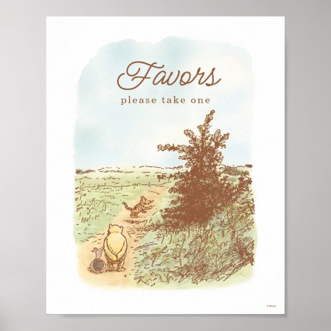 Classic Winnie the Pooh 100 Acre Wood Baby Shower Poster (Front)