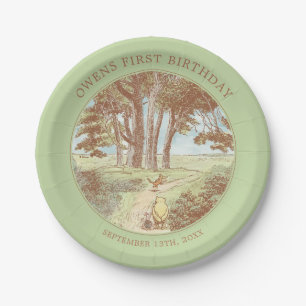 Classic Winnie the Pooh 100 Acre Wood Birthday Paper Plate