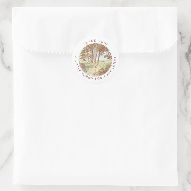 Classic Winnie the Pooh 100 Acre Wood | Treat  Classic Round Sticker (Bag)