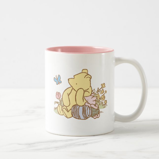 Classic Winnie the Pooh and Piglet 1 Two-Tone Coffee Mug (Right)