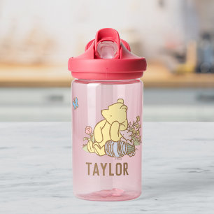 Classic Winnie the Pooh and Piglet   Add Your Name Water Bottle