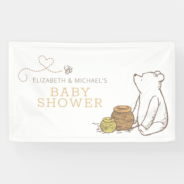 Classic Winnie the Pooh Baby Shower Banner (Horizontal)