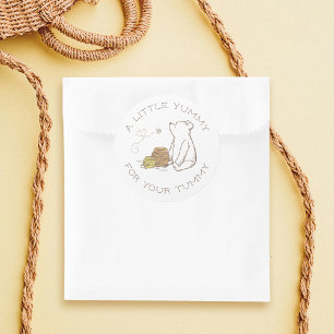Classic Winnie the Pooh Baby Shower Favour  Round Sticker