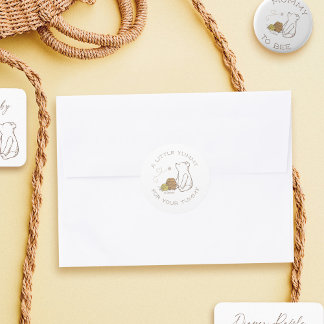 Classic Winnie the Pooh Baby Shower Favour Round Sticker