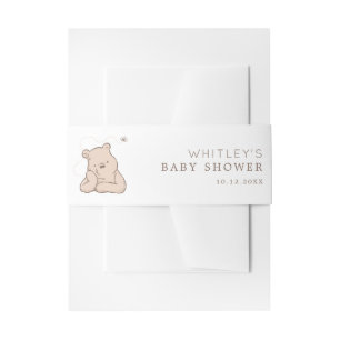 Classic Winnie the Pooh Baby Shower Invitation Belly Band