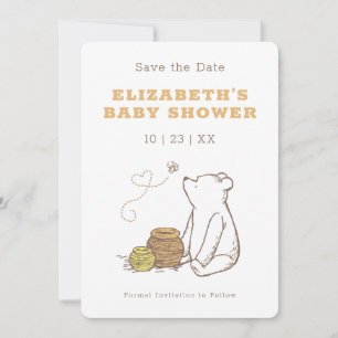 Classic Winnie the Pooh Baby Shower Save the Date