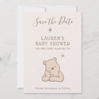 Classic Winnie the Pooh Baby Shower Save the Date