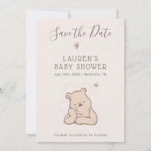 Classic Winnie the Pooh Baby Shower Save the Date