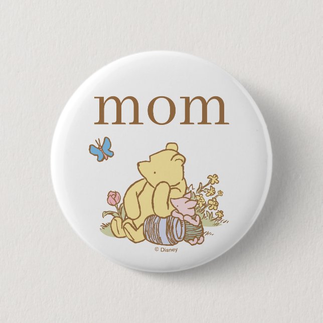 Classic Winnie-the-Pooh First Birthday 2 Inch Round Button (Front)
