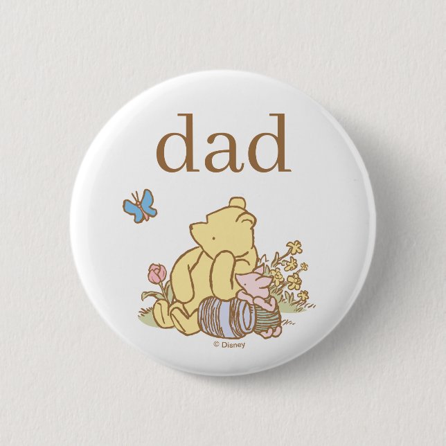 Classic Winnie-the-Pooh First Birthday 2 Inch Round Button (Front)