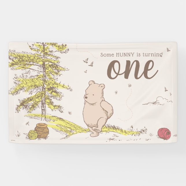 Classic Winnie the Pooh | First Birthday Banner (Horizontal)