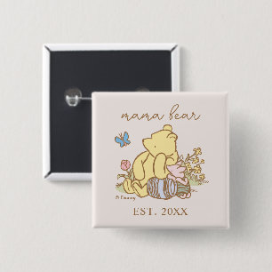 Classic Winnie the Pooh   Mama Bear - New Mom 2 Inch Square Button