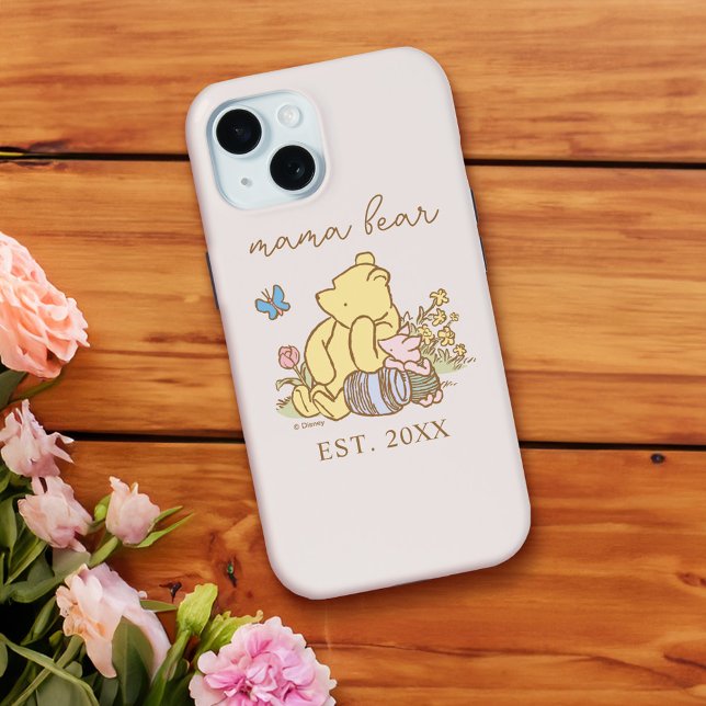 Classic Winnie the Pooh | Mama Bear - New Mom Case-Mate iPhone Case (Phone on table)