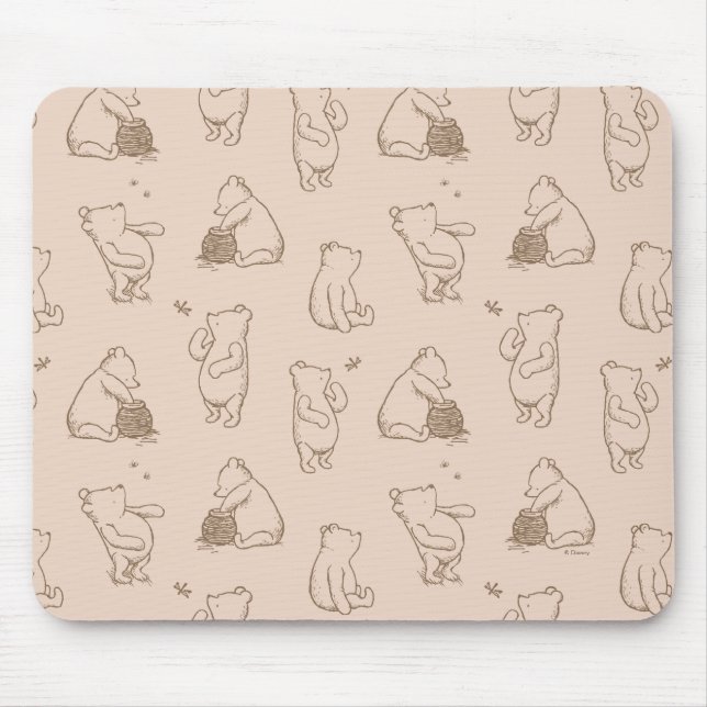 Classic Winnie the Pooh Pattern Mouse Pad (Front)