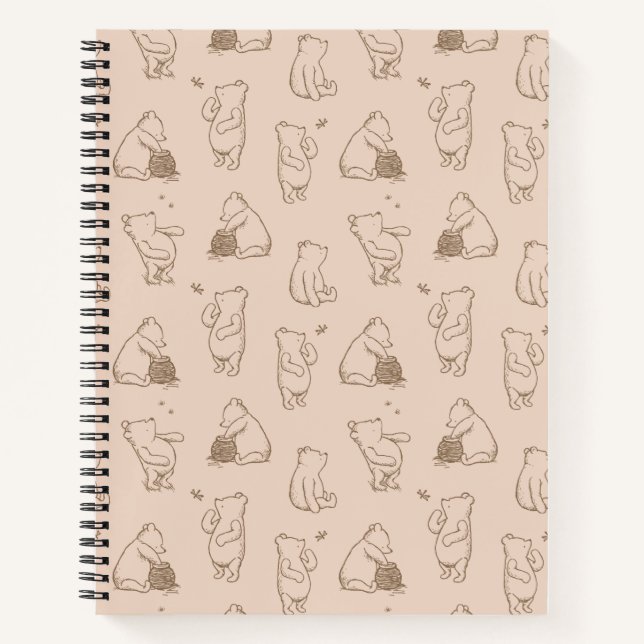 Classic Winnie the Pooh Pattern Notebook (Front)