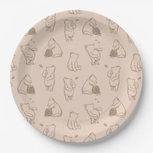 Classic Winnie the Pooh Pattern Paper Plate