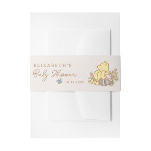 Classic Winnie the Pooh & Piglet Baby Shower Invitation Belly Band
