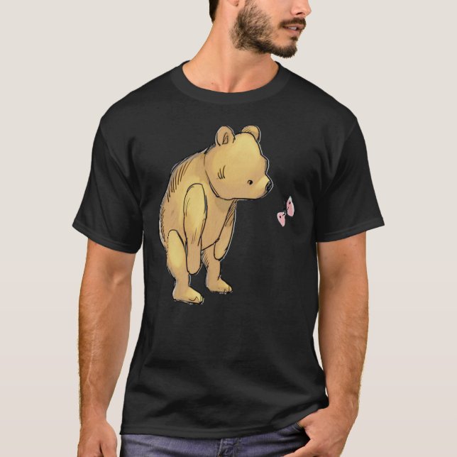Classic Winnie the Pooh - Pooh talking to Butterfl T-Shirt (Front)