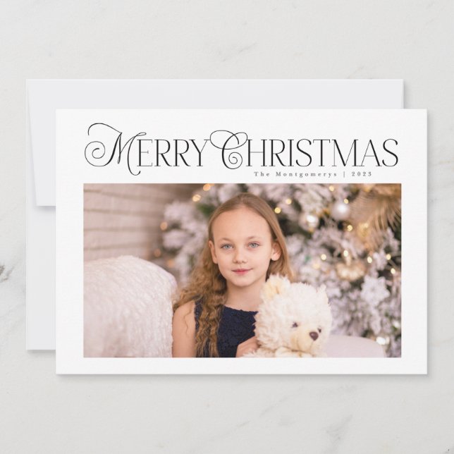 Classic Winter Blue Holiday Multi Carte photo (Devant)