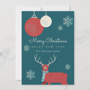 Classic Winter deer christmas Holiday Card