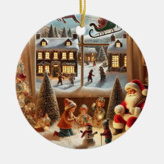 Classic Winter Nostalgia – Vintage Christmas Villa Ceramic Ornament