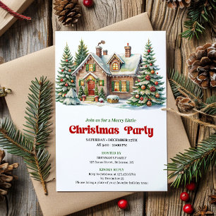Classic Winter Scene Watercolor Christmas Invite