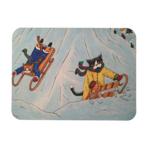 Classic Winter Sledging Magnet