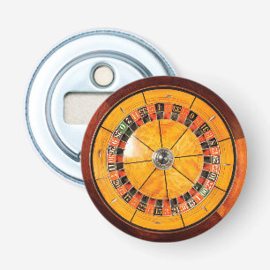 Classic Wooden Roulette Wheel Bottle Opener
